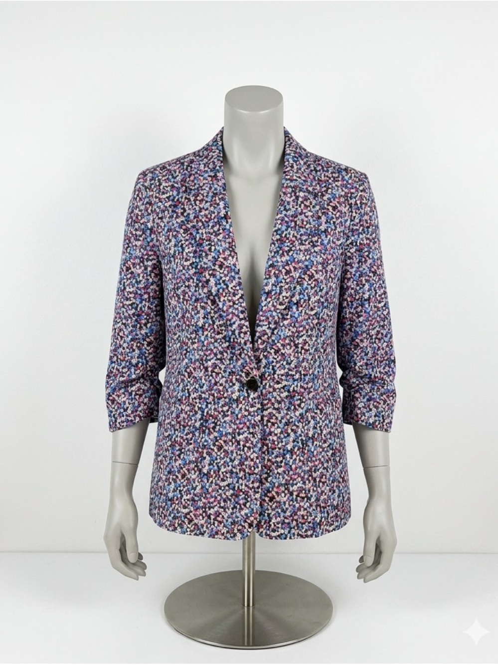 Jones New York Multicolor Speckled Notch-Lapel Blazer